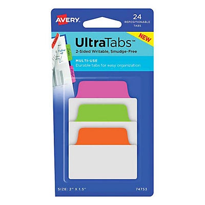 slide 1 of 1, Avery Ultra Tabs Multi Use Neo, 24 ct