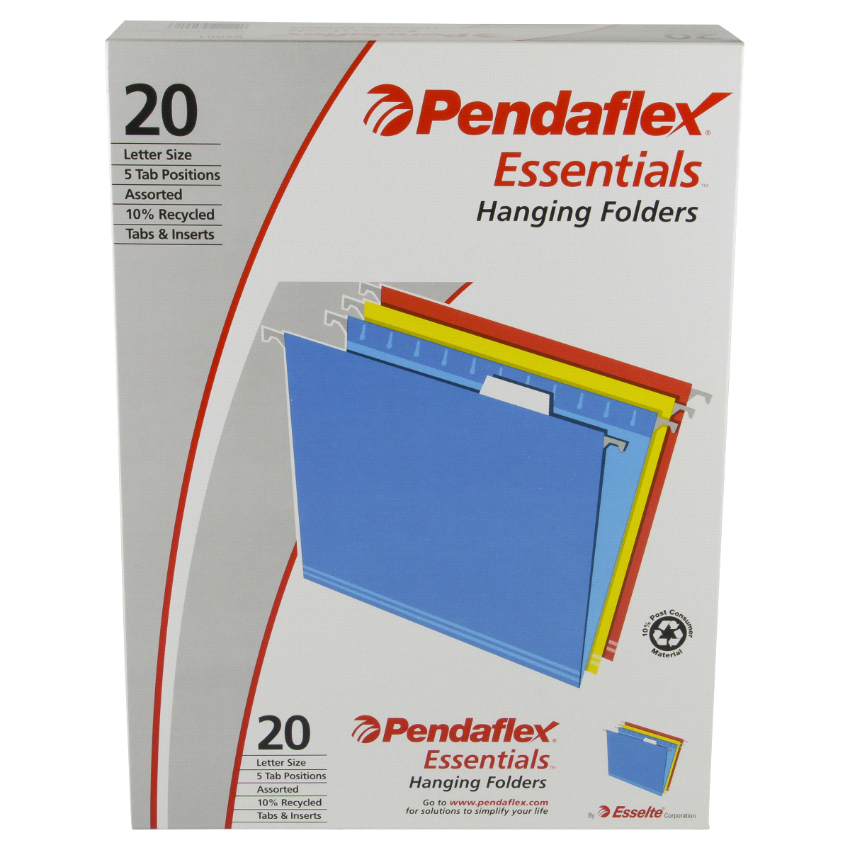 slide 1 of 5, Pendaflex Essentials Assorted Hanging Folders Letter, 20 ct