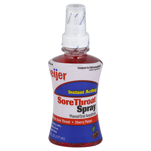 slide 1 of 3, Meijer Instant Action Sore Throat Spray - Cherry, 6 fl oz
