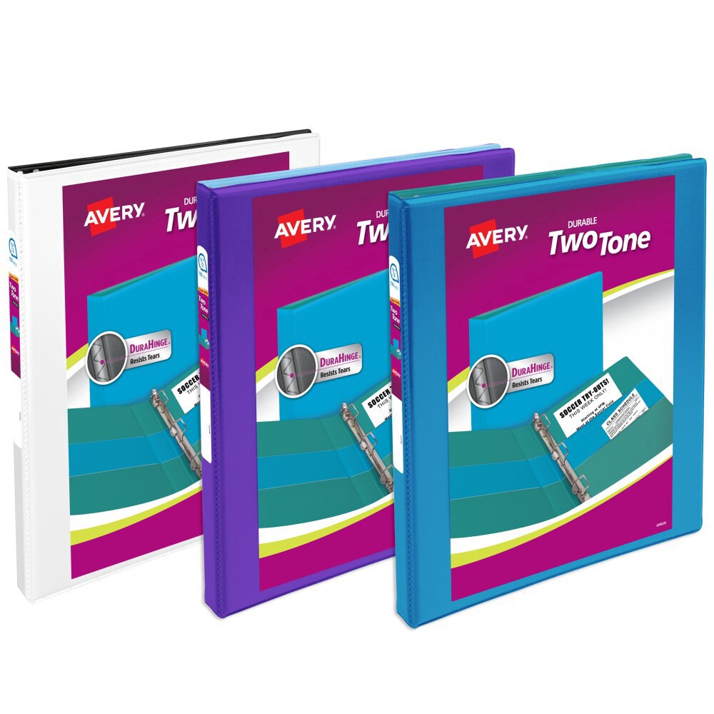 slide 2 of 6, Avery Durable Twotone Binder Assorted, 0.5 in