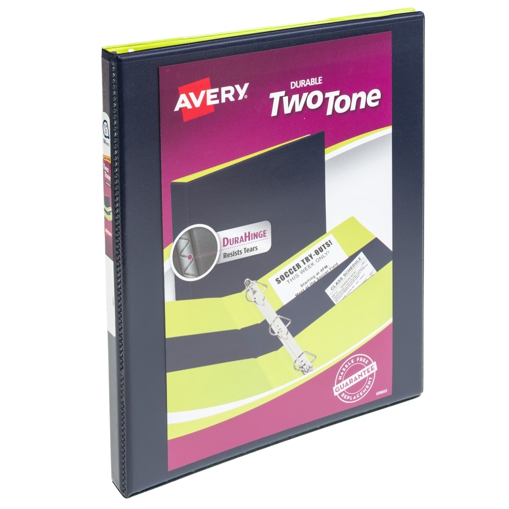 slide 1 of 1, Avery Durable Twotone Binder Assorted, 0.5 in