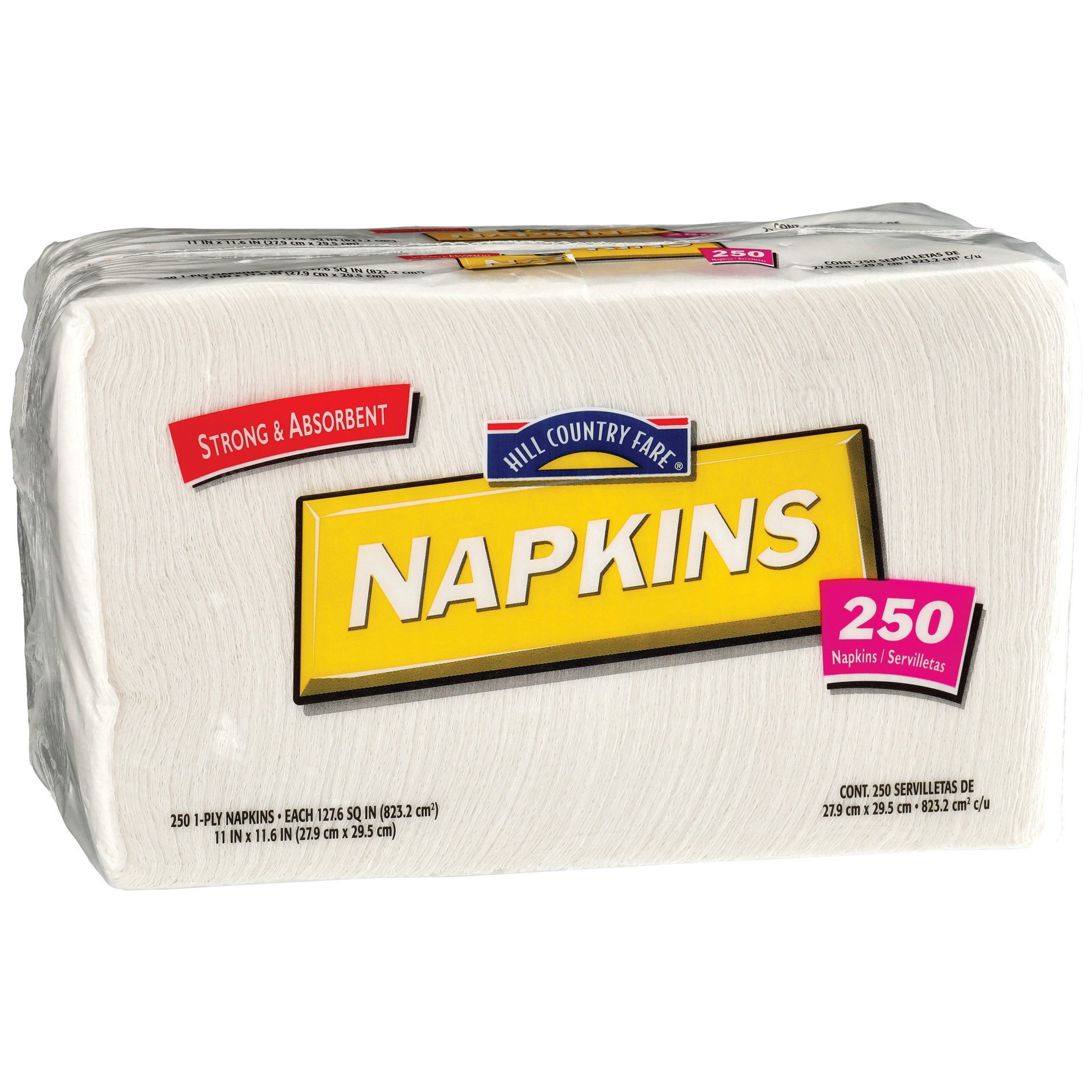 slide 1 of 1, Hill Country Fare Paper Napkins - White, 250 ct