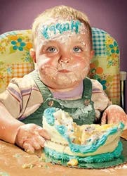 Avanti Card Birthday Baby Cake Face
