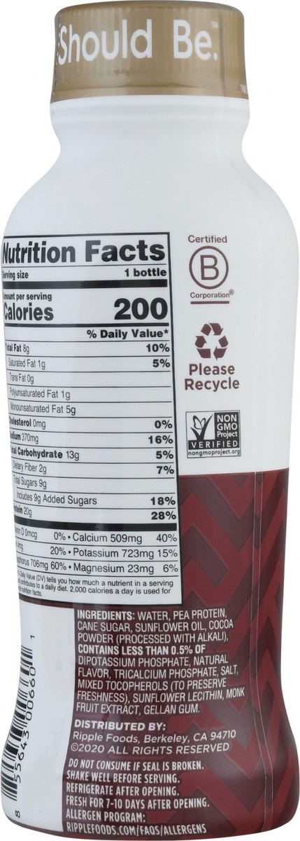 slide 12 of 13, Ripple Nutrition Chocolate Protein Shake, 12 oz