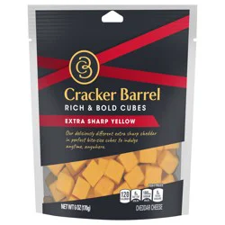 Cracker Barrel Extra Sharp Cheddar Cheese Cubes, 6 oz Bag