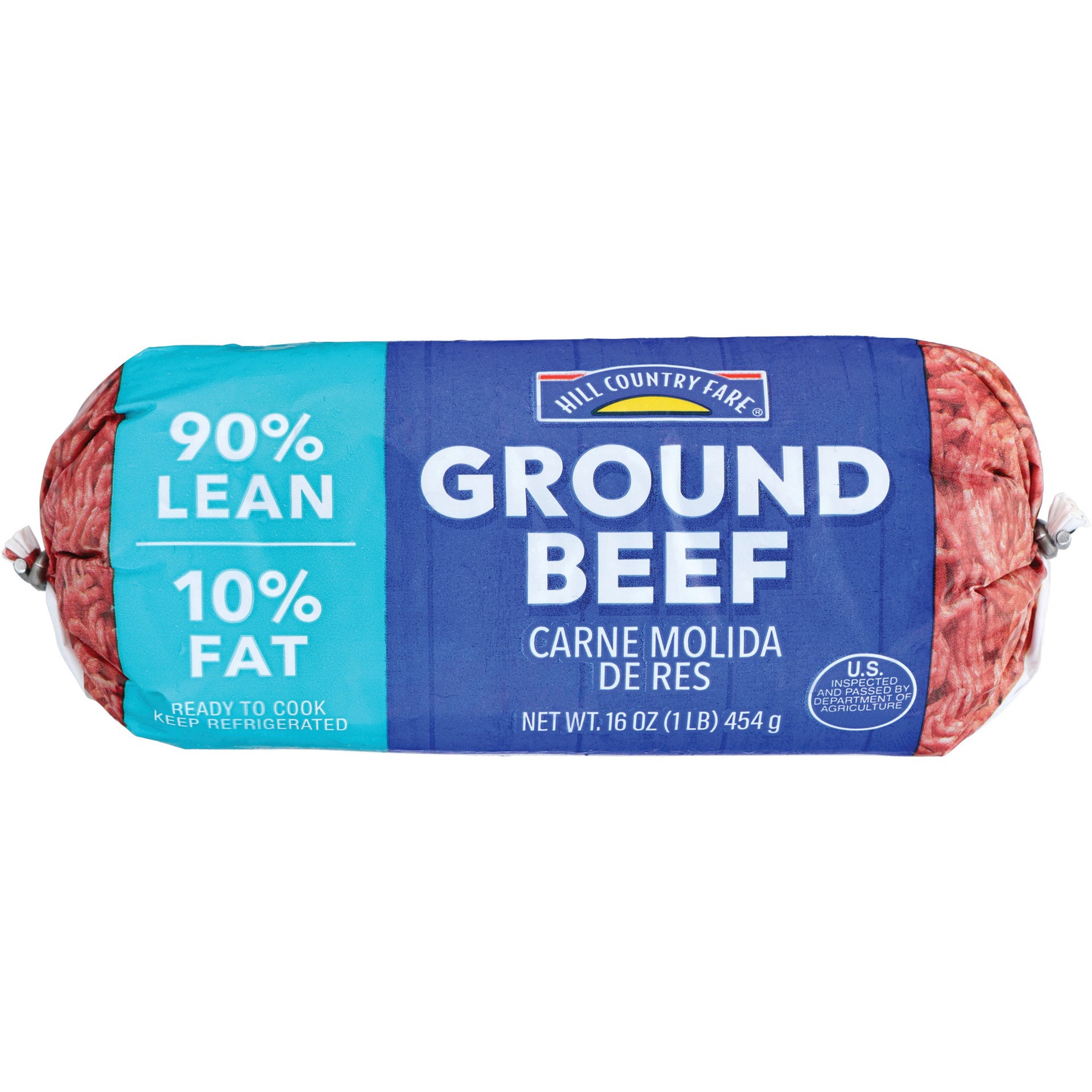 slide 1 of 1, Hill Country Fare Ground Beef, 90% Lean, 1 lb