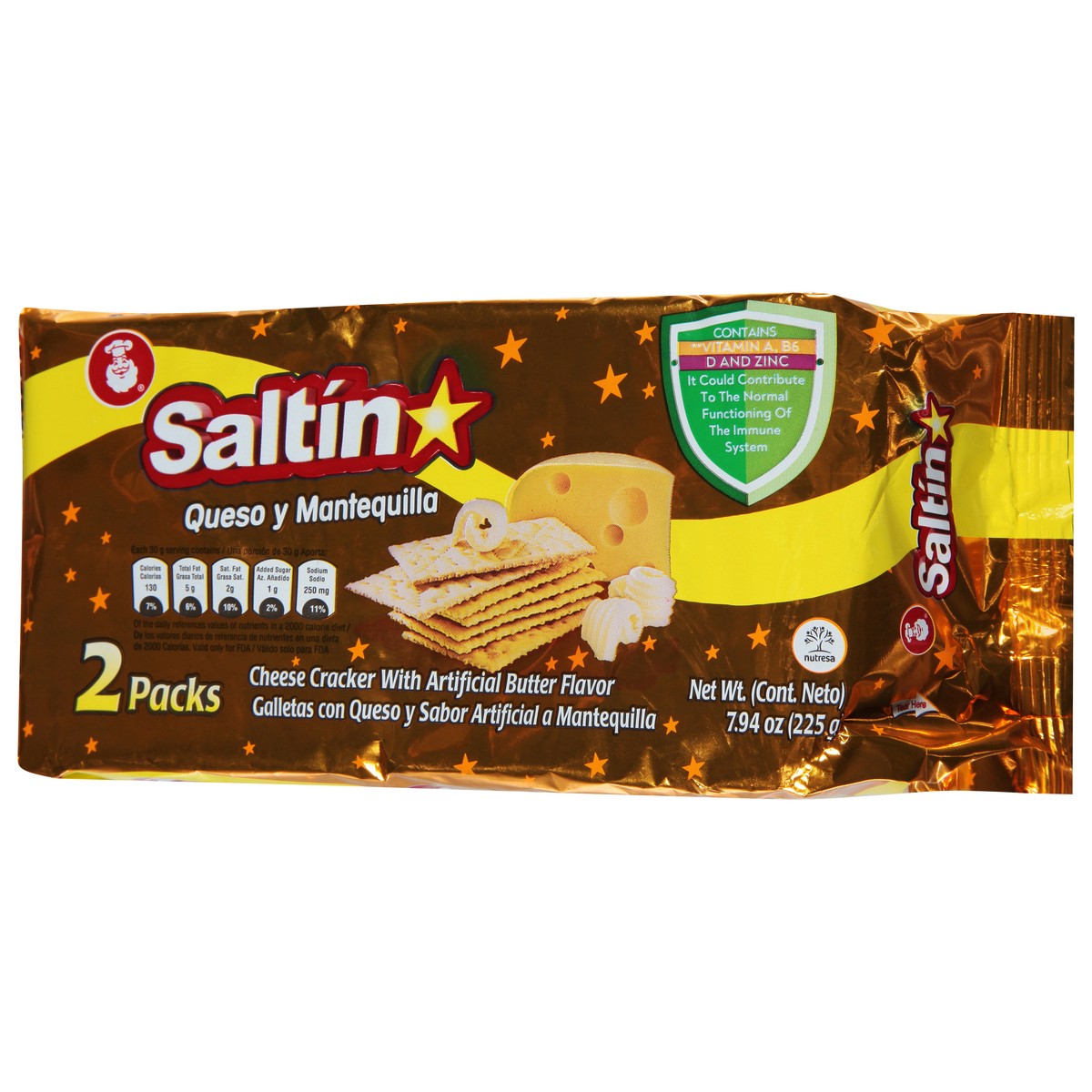 slide 4 of 9, Saltin Butter Flavor Cheese Cracker 2 ea, 2 ct