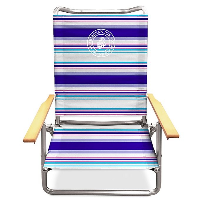 slide 1 of 1, Caribbean Joe Lay Flat Beach Chair - Red/White/Blue, 1 ct