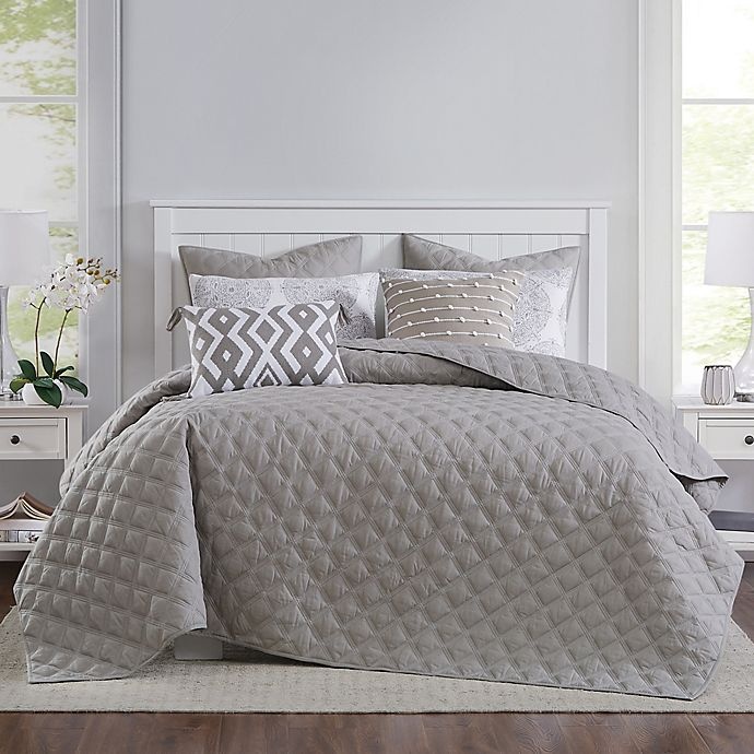 slide 1 of 2, Bridge Street Parker Cotton King Coverlet - Gray, 1 ct