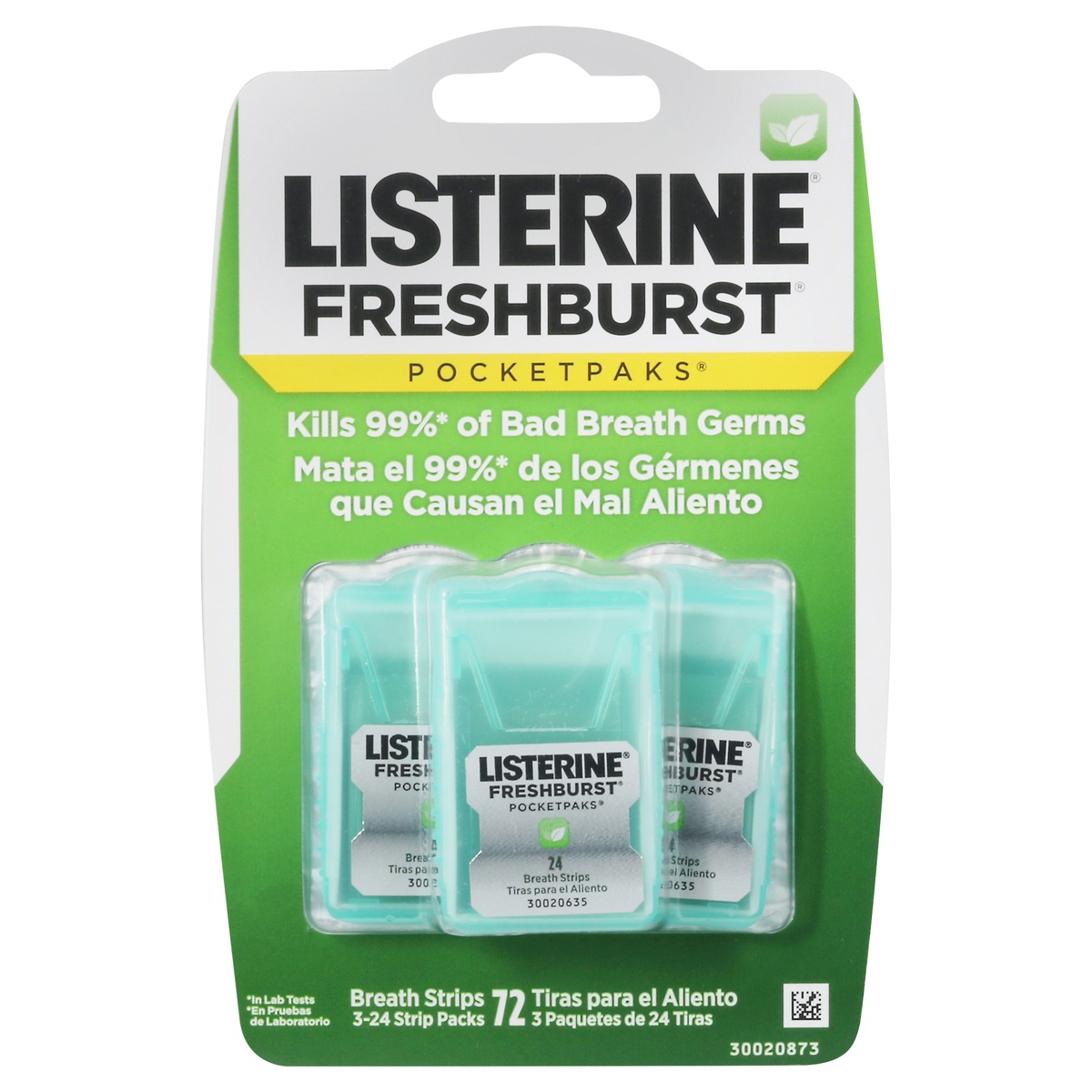 Listerine Freshburst Pocketpaks Portable Breath Strips, Dissolving 