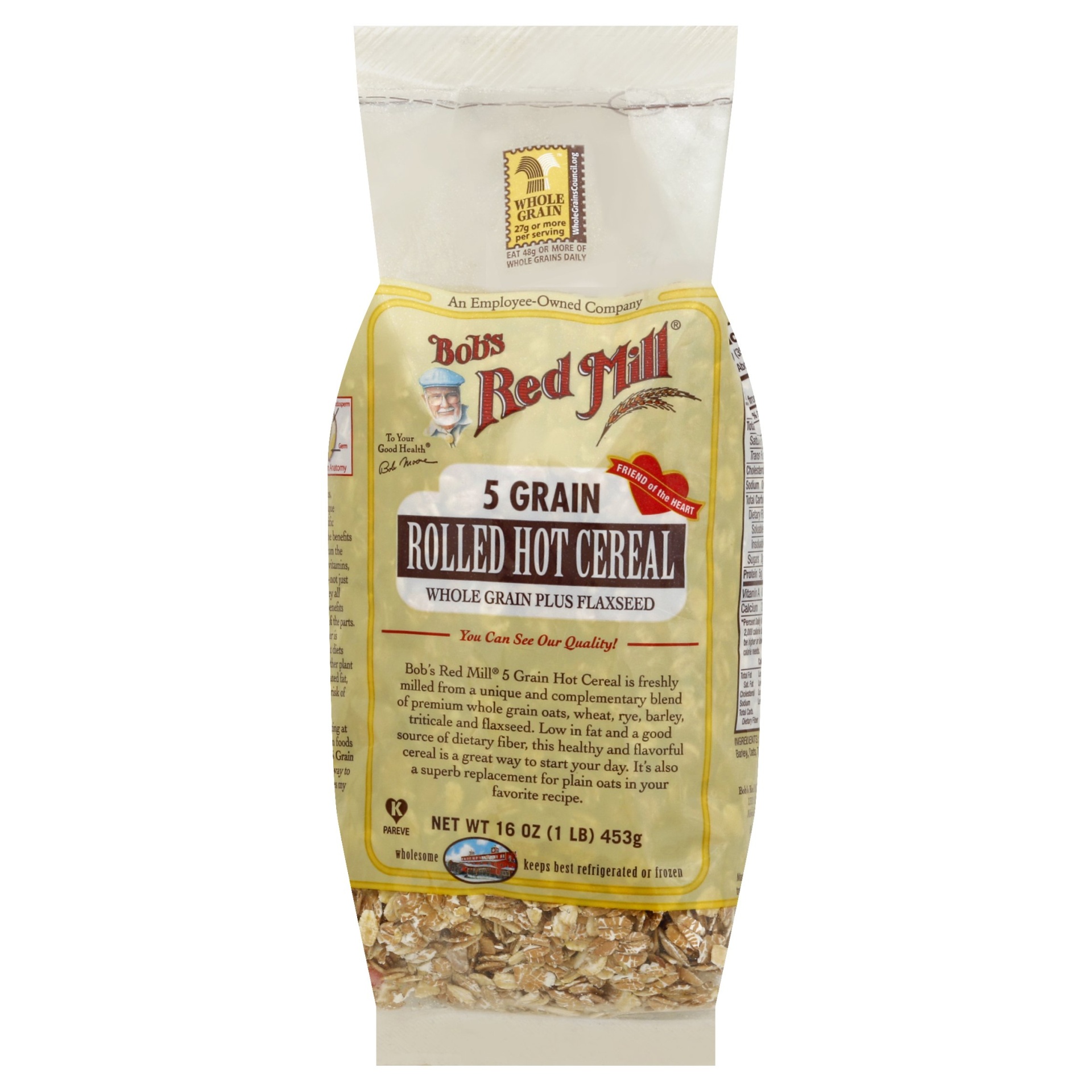 slide 1 of 9, Bob's Red Mill Five Grain Rolled Hot Cereal, 16 oz