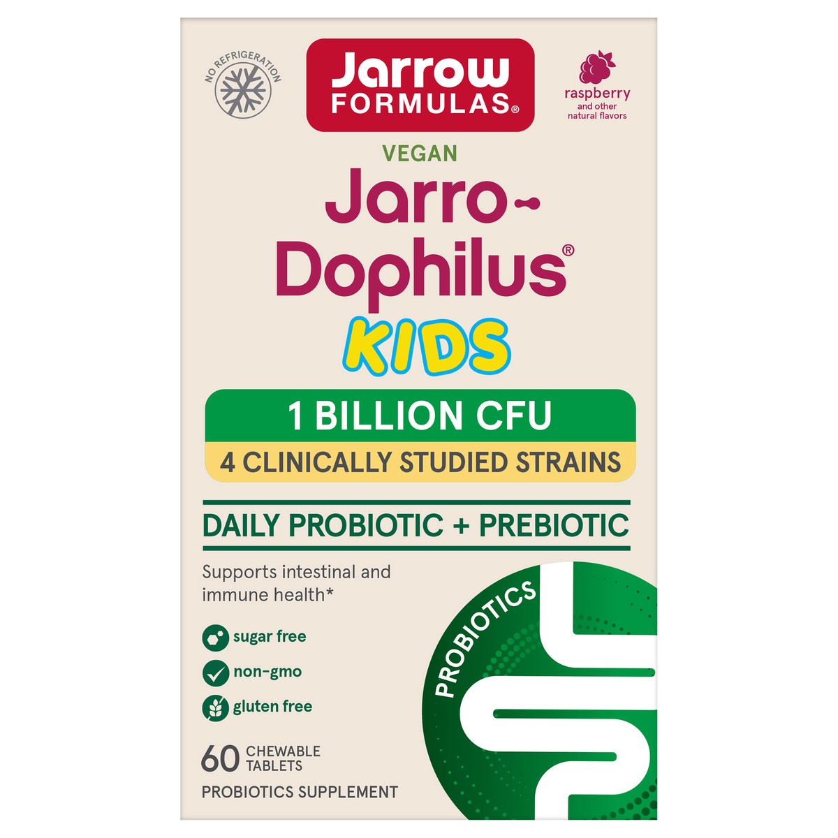 slide 1 of 7, Jarrow Formulas Jarro-Dophilus Kids Probiotics & Prebiotic, Natural Raspberry Flavor 60 Chewable Tablets - Supports Intestinal & Immune Health - 1 Billion CFU - Sugar Free, 60 ct