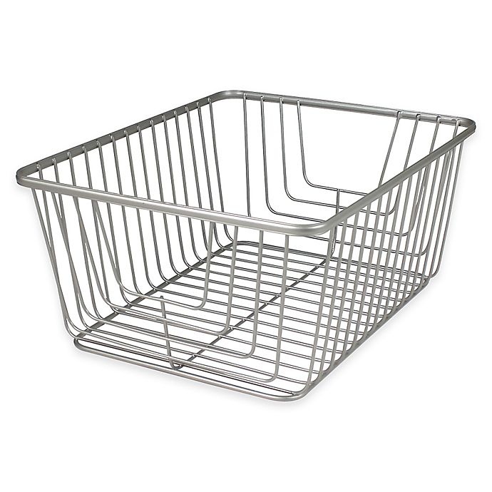 slide 1 of 2, Spectrum Ashley Large Storage Basket - Satin Nickel, 1 ct