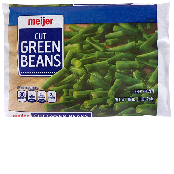 slide 1 of 1, Meijer Frozen Cut Green Beans, 16 oz
