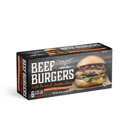 Cowboy Jack's Bacon & Cheddar Beef Burgers, 6 Patties, 32 oz