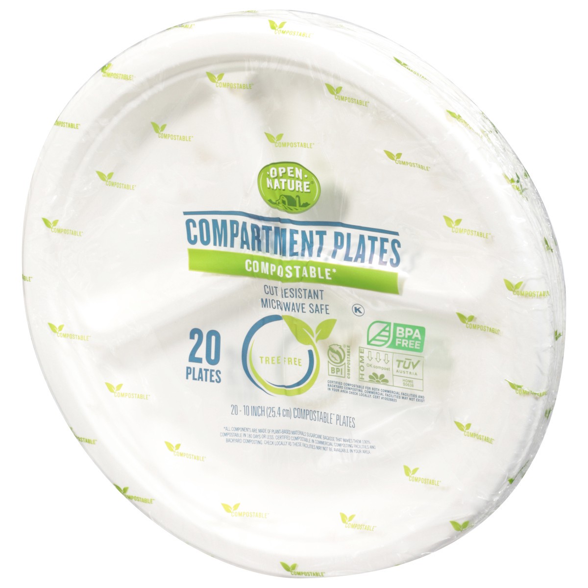 slide 2 of 12, 3-Compartment 10 Plate, 20 ct