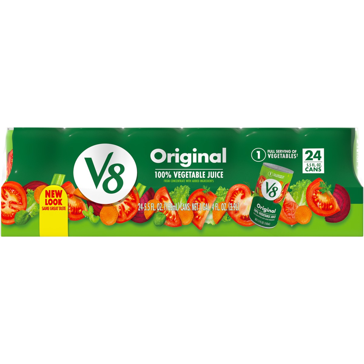 slide 11 of 11, V8 Original 100% Vegetable Juice, 5.5 fl oz Can (24 Pack), 132 oz