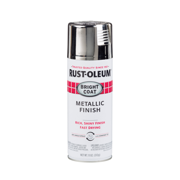 slide 11 of 29, Rust-Oleum Stops Rust Protective Bright Coat Metallic Finish Spray Paint 7718830, Chrome, 12 oz