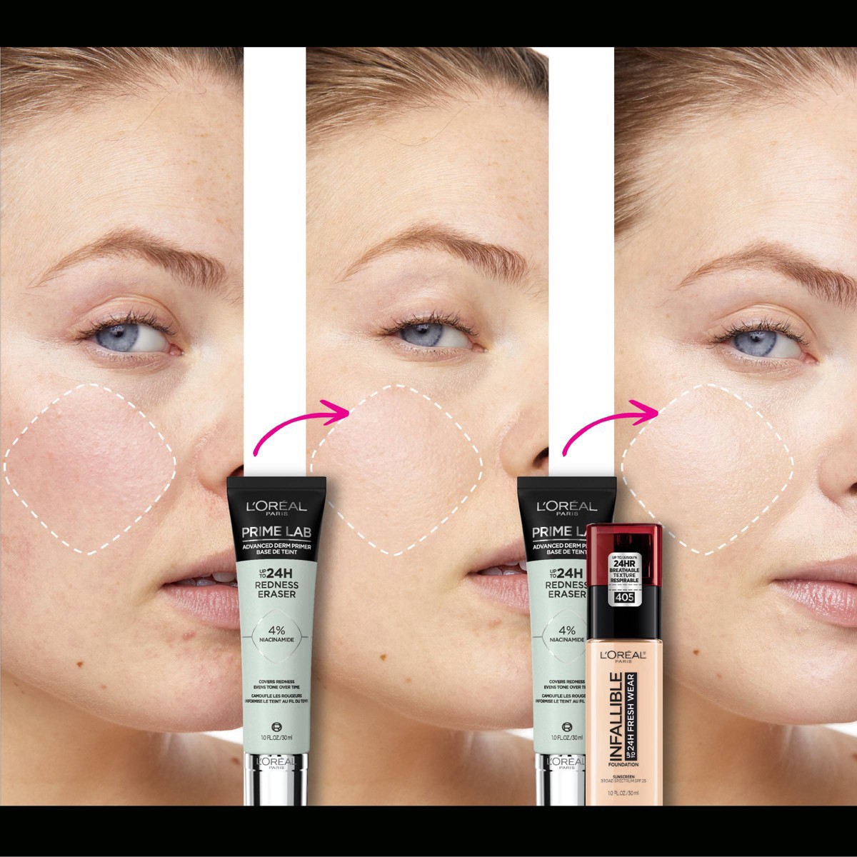 slide 3 of 5, L'Oréal Prime Lab 24H Redness Eraser Primer 1.0 fl oz, 1 fl oz