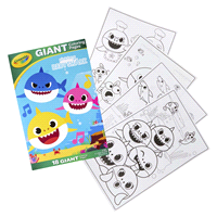 slide 3 of 17, Crayola Baby Shark Giant Coloring Book, 18 ct