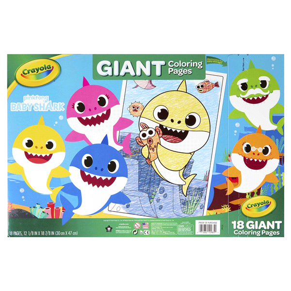 slide 12 of 17, Crayola Baby Shark Giant Coloring Book, 18 ct