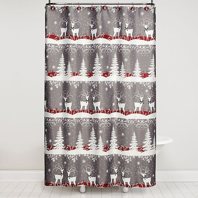 slide 1 of 1, Saturday Knight Reindeer Games Shower Curtain, 70 in x 72 in