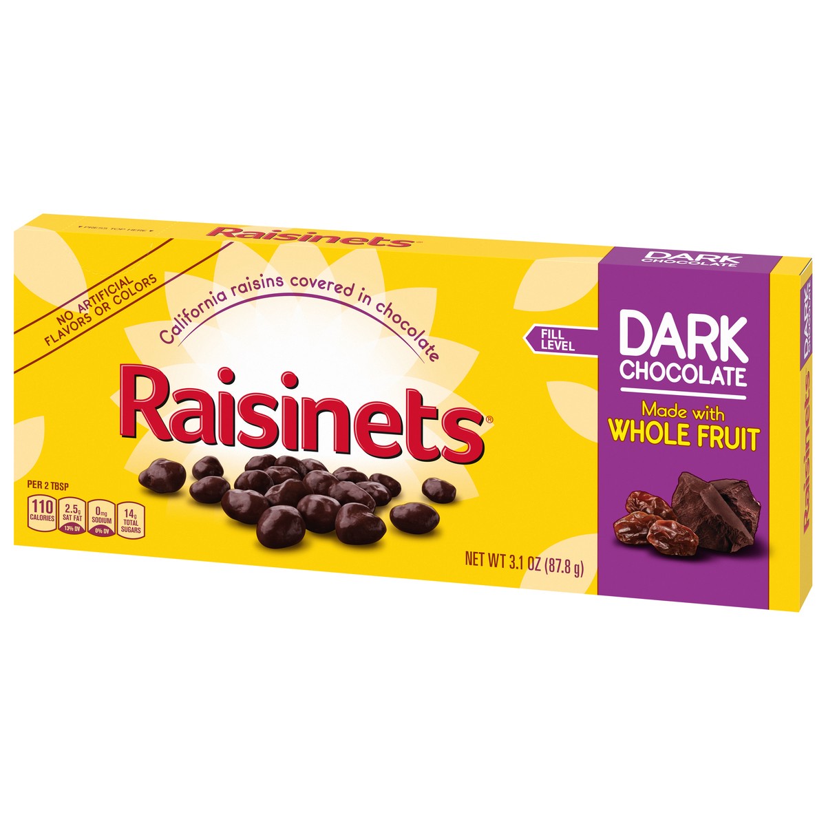 slide 13 of 14, Raisinets Dark Choc Covered Raisins, 3.1 oz