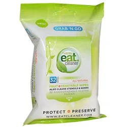 eatCleaner Grab 'N Go Fruit And Vegetable Wipes - 32 Count