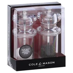 Cole & Mason 505 Acrylic Salt and Pepper Mill Set, Clear