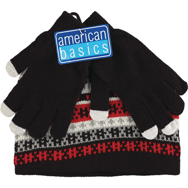 slide 1 of 1, 2Pc Fairisle Beanie & Solid Glove, 1 ct
