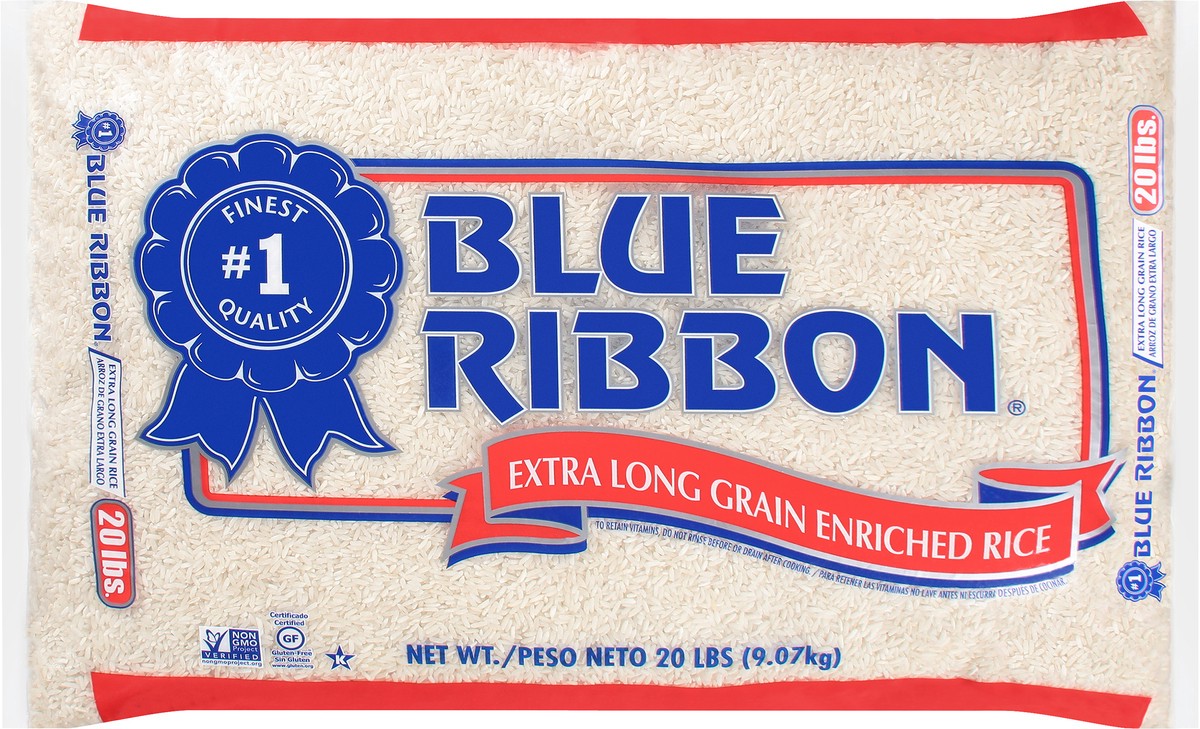 slide 3 of 9, Blue Ribbon Extra Long Grain Enriched Rice 20 lb, 20 lb