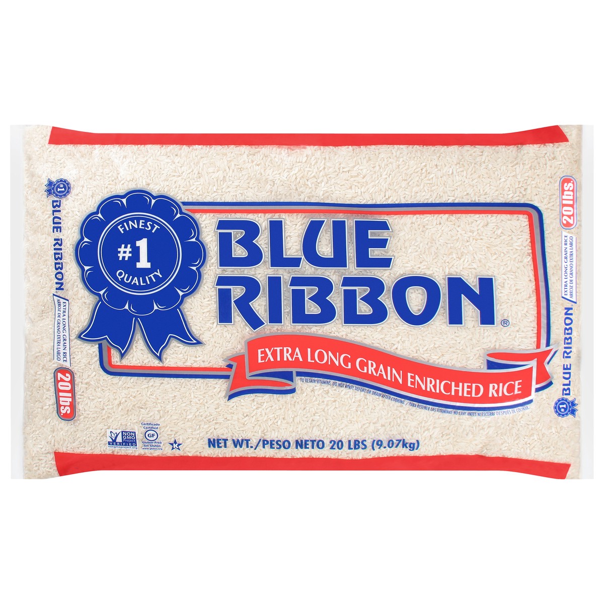 slide 1 of 9, Blue Ribbon Extra Long Grain Enriched Rice 20 lb, 20 lb