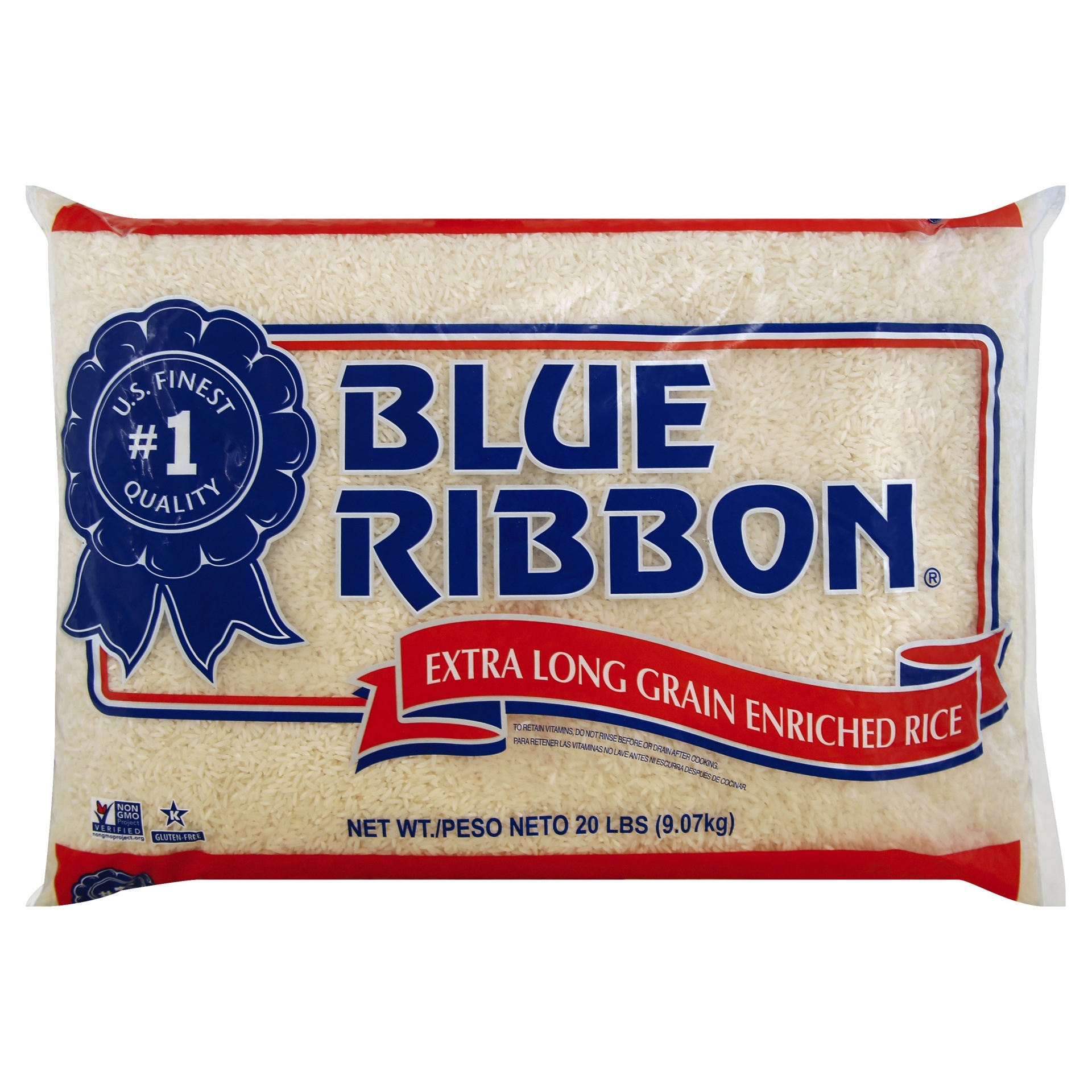 slide 1 of 6, Blue Ribbon Long Grain White Rice, 20 lb