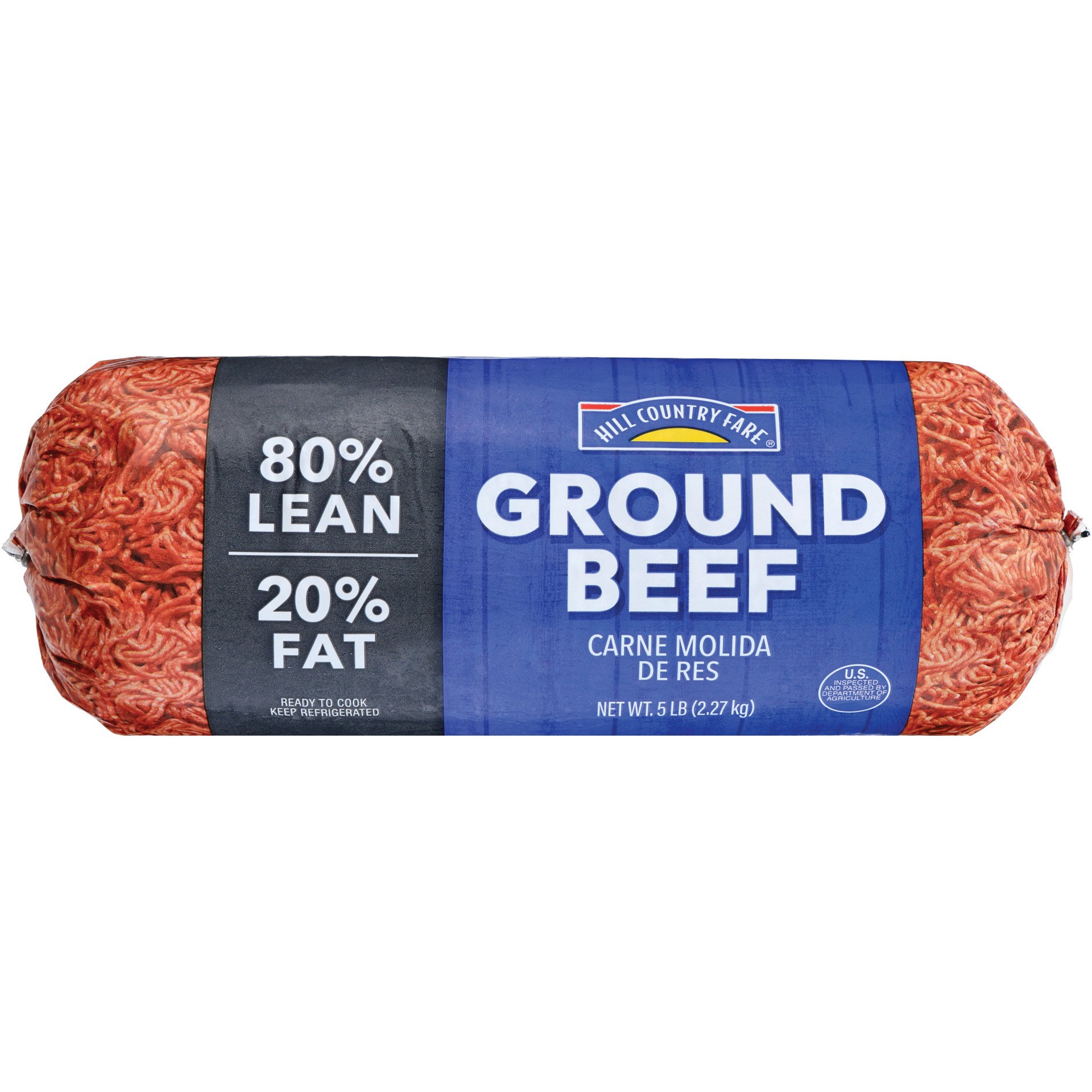 slide 1 of 1, Hill Country Fare Ground Beef, 80% Lean, 5 lb