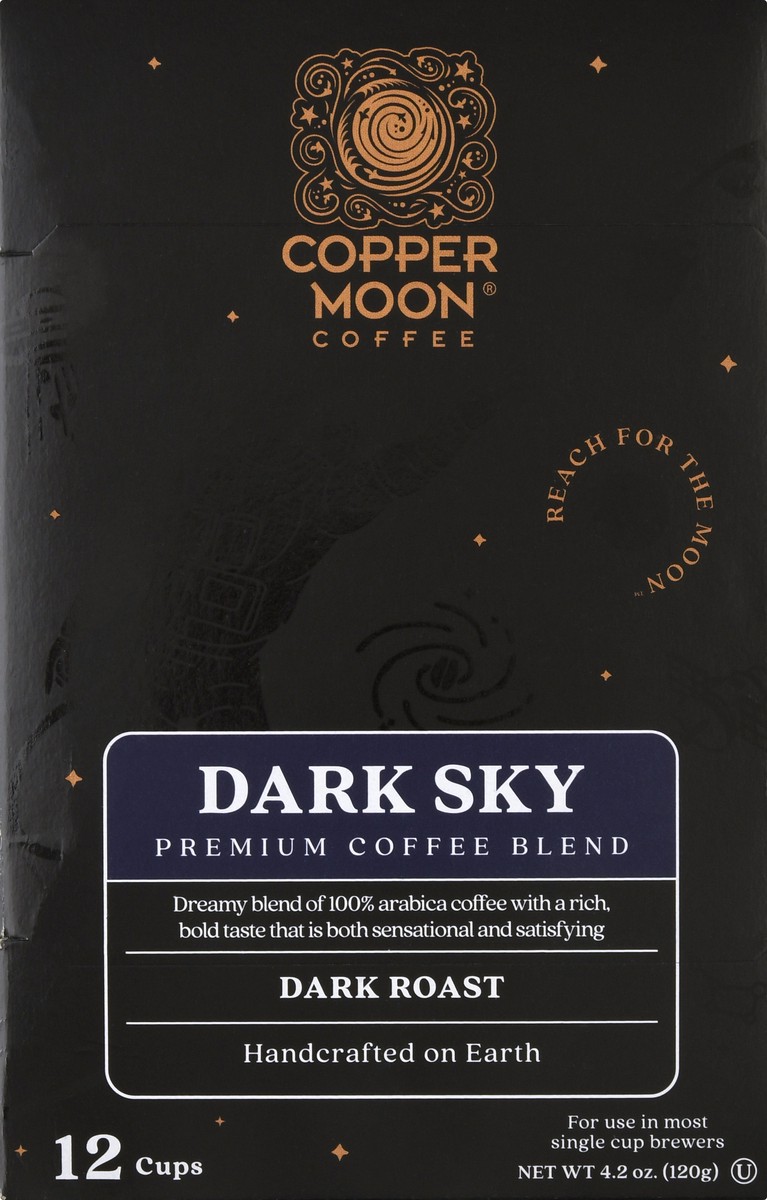 slide 1 of 12, Copper Moon Dark Roast Cups Dark Sky Coffee - 4.2 oz, 12 ct