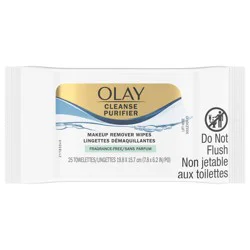 Olay Cleanse Makeup Remover Wipes, Fragrance Free, 25 count