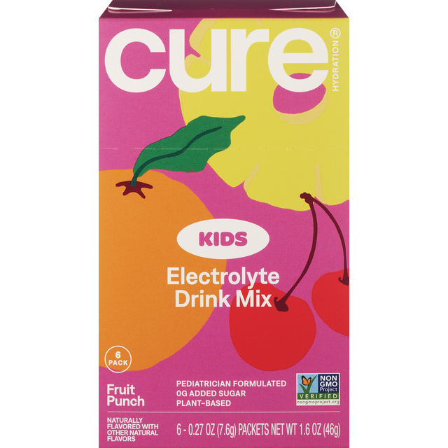 slide 1 of 1, Cure Hydration Kids Electrolyte Drink Mix, 6 ct