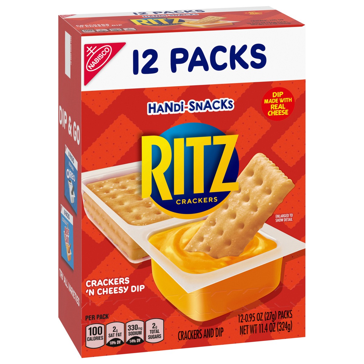 slide 2 of 9, Handi-Snacks Ritz Crackers'N Cheese Dip, 12 ct; 0.95 oz