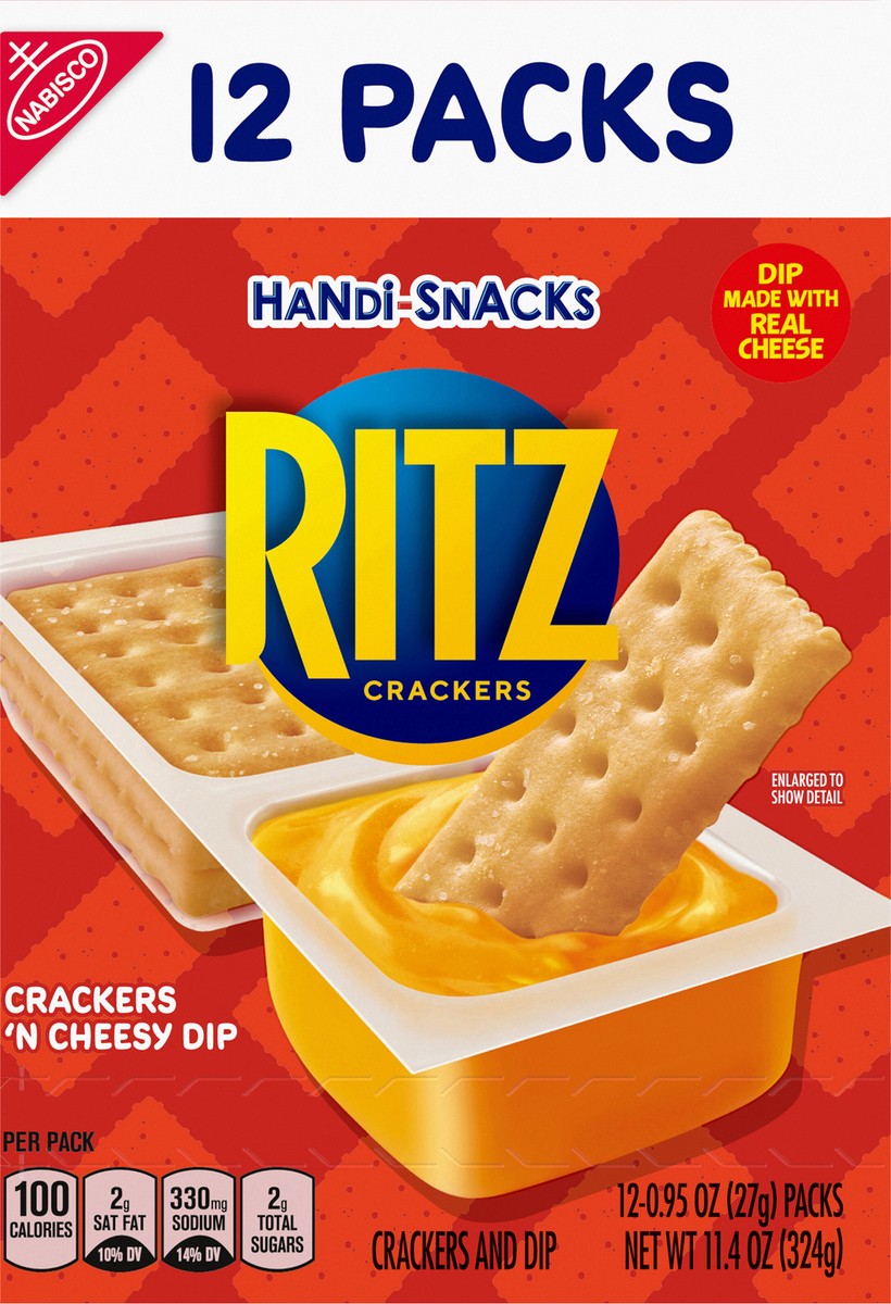 slide 6 of 9, Handi-Snacks Ritz Crackers'N Cheese Dip, 12 ct; 0.95 oz