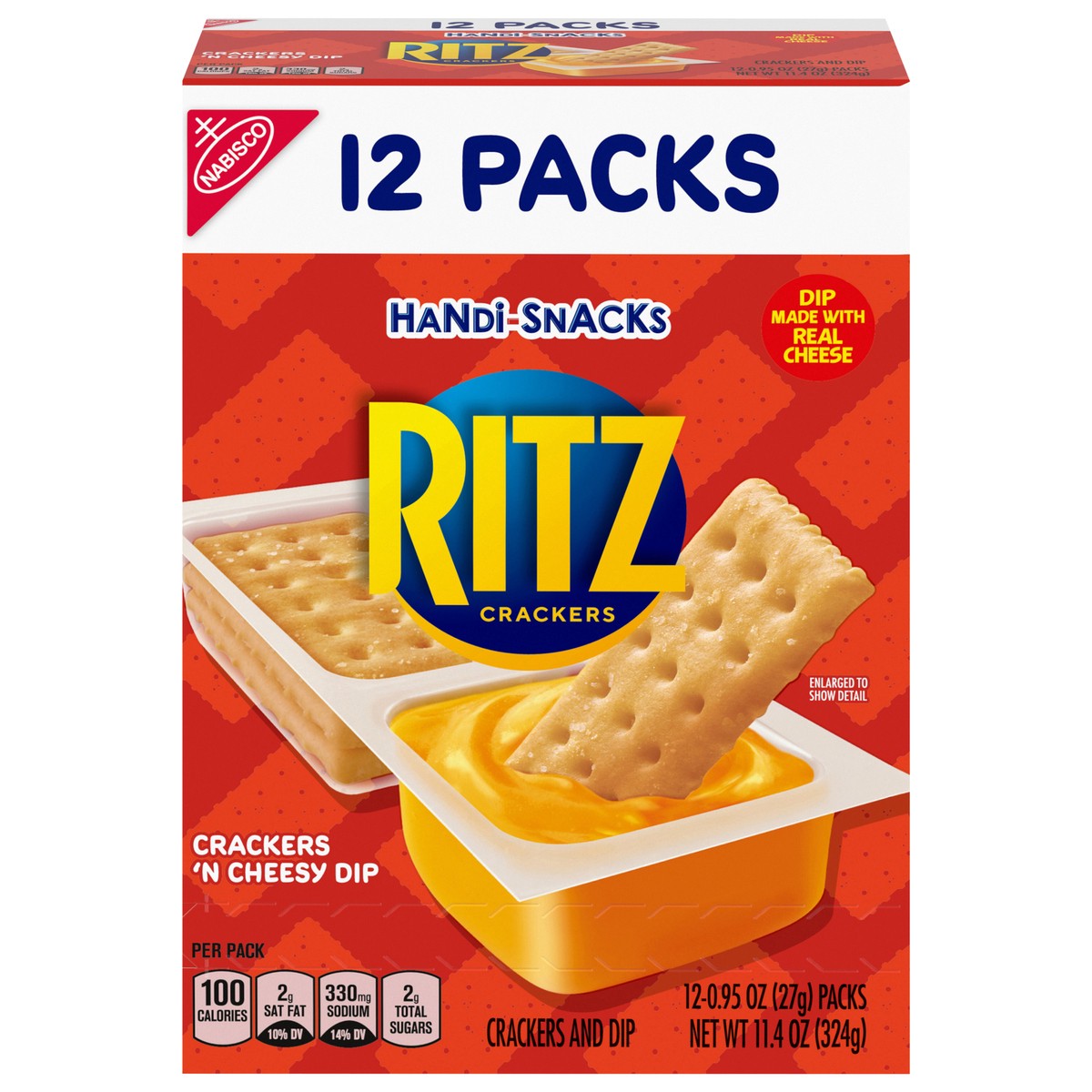 slide 1 of 9, Ritz Handi-Snacks RITZ Crackers 'N Cheesy Dip Snack Packs, 12 Snack Packs, 12 ct