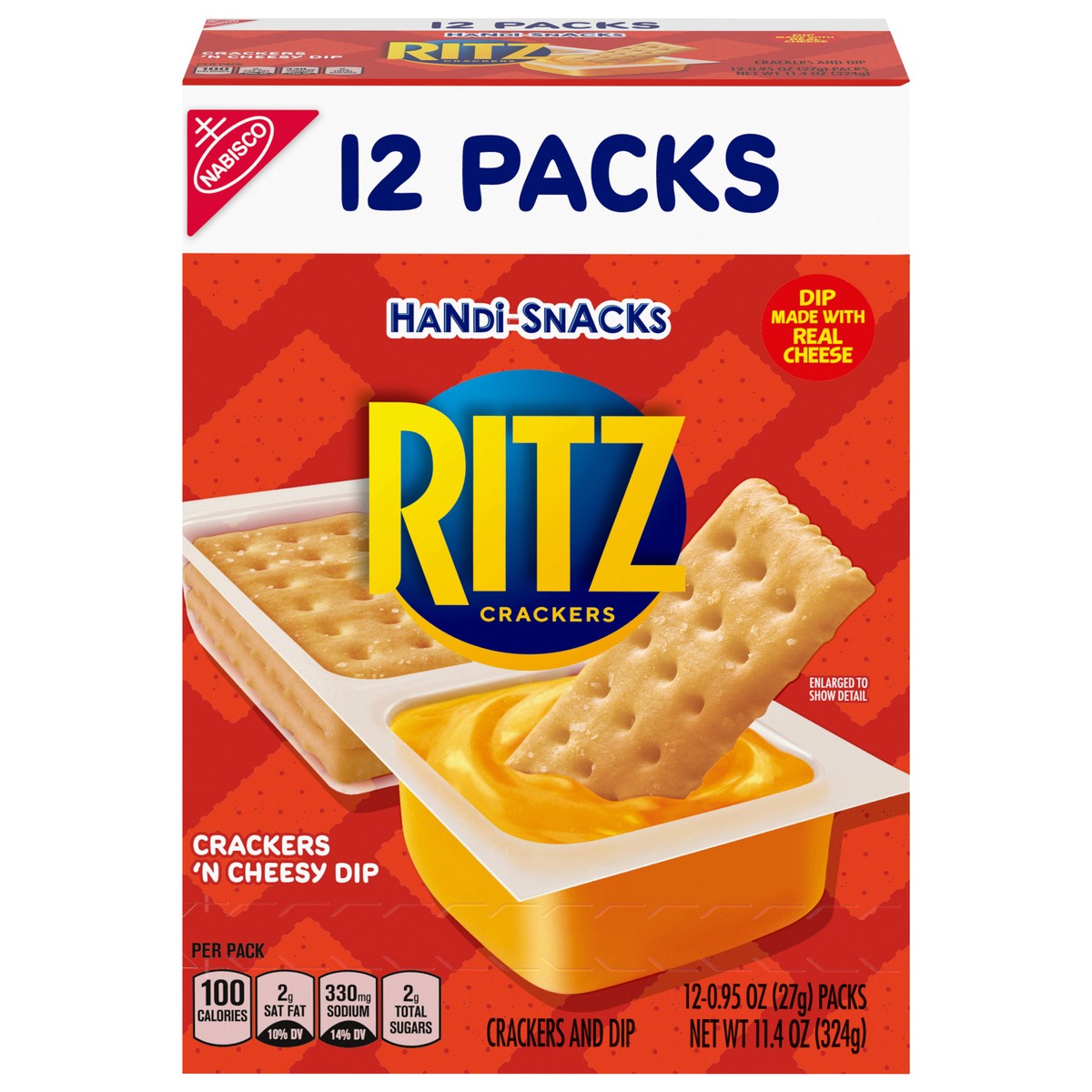 slide 1 of 9, Handi-Snacks Ritz Crackers'N Cheese Dip, 12 ct; 0.95 oz