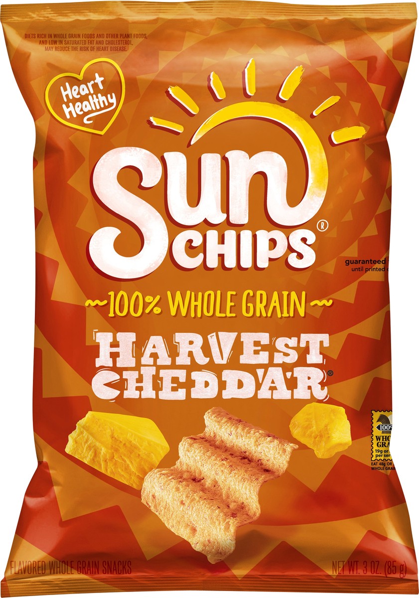 slide 6 of 7, SunChips 100% Whole Grain Harvest Cheddar Snacks 3 oz, 3 oz