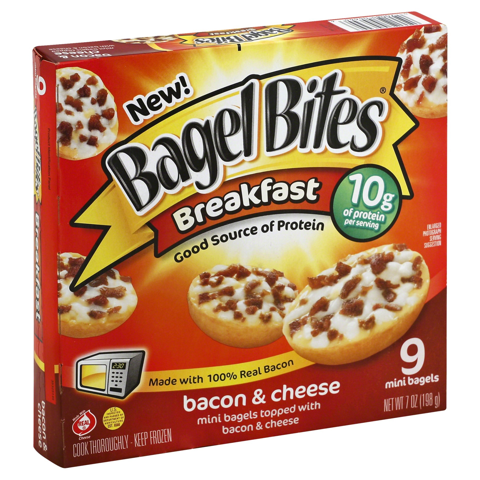 slide 1 of 1, Bagel Bites Breakfast Bacon and Cheese, 9 ct