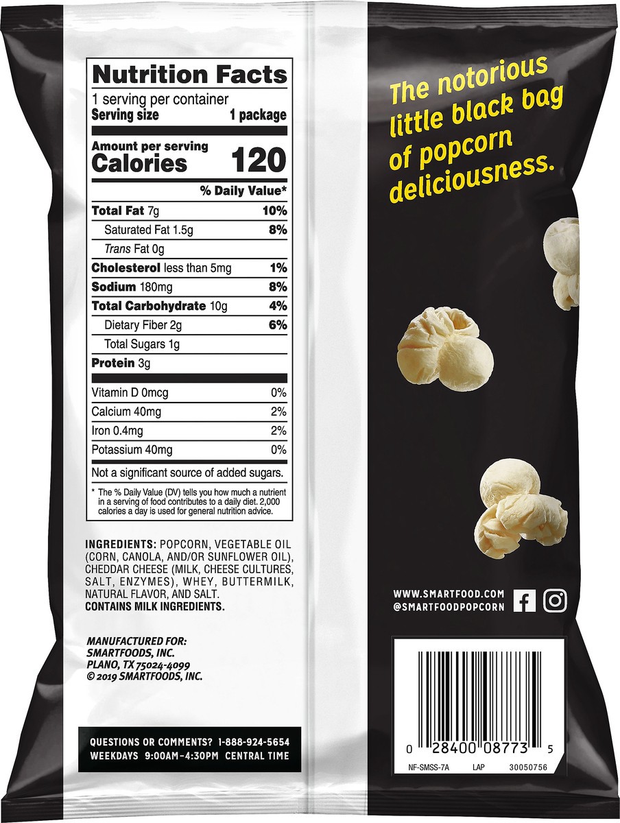 slide 2 of 3, Smartfood Gluten Free White Cheddar Popcorn 0.75 oz, 0.75 oz