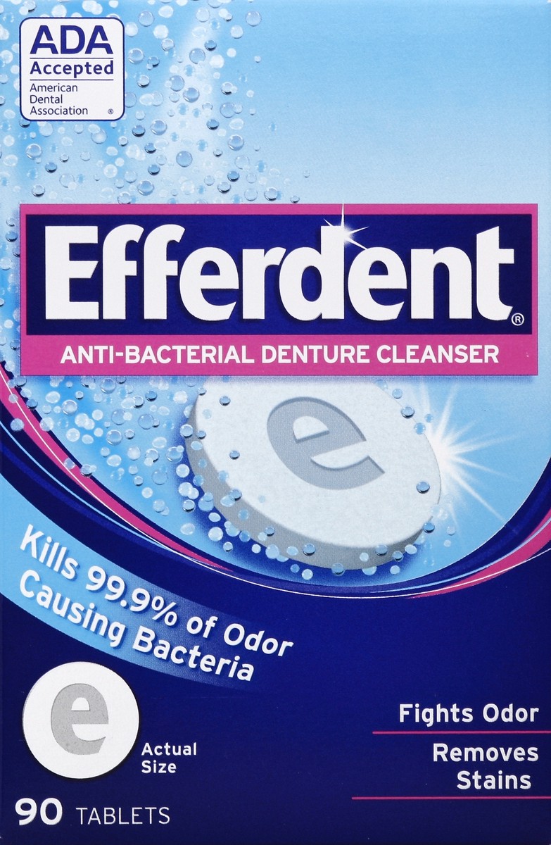 slide 4 of 4, Efferdent Antibacterial Denture Cleanser, 90 ct