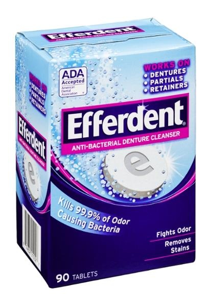 slide 1 of 4, Efferdent Antibacterial Denture Cleanser, 90 ct