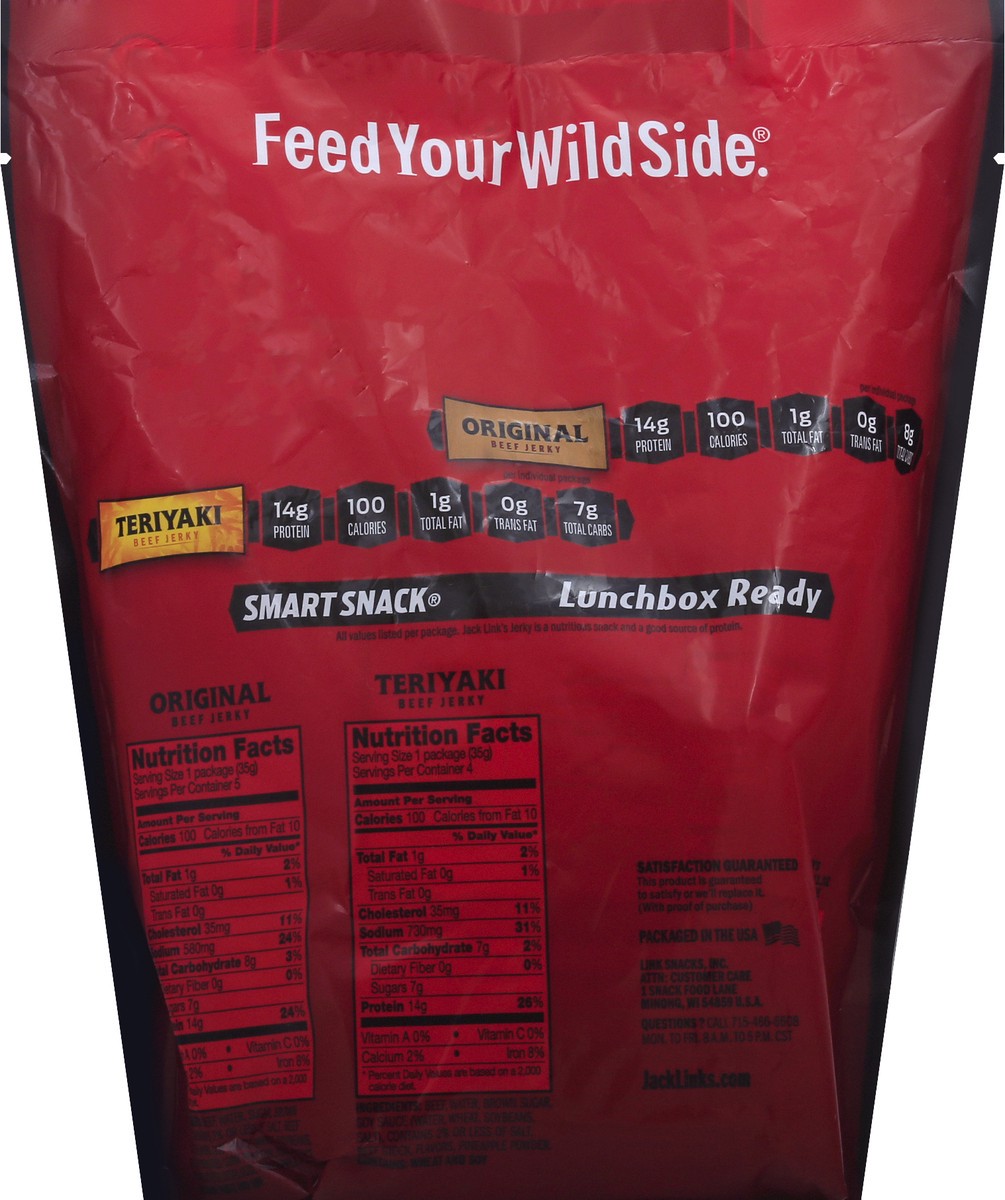 slide 2 of 8, Jack Link's Original/Teriyaki Beef Jerky - 9 ct, 9 ct