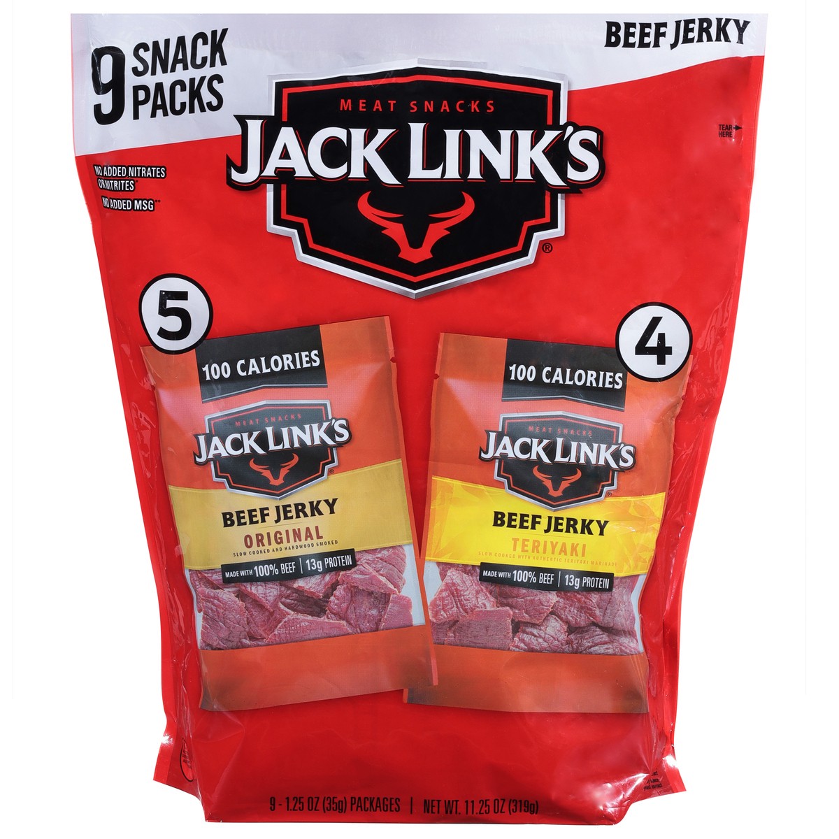 slide 1 of 8, Jack Link's Original/Teriyaki Beef Jerky - 9 ct, 9 ct