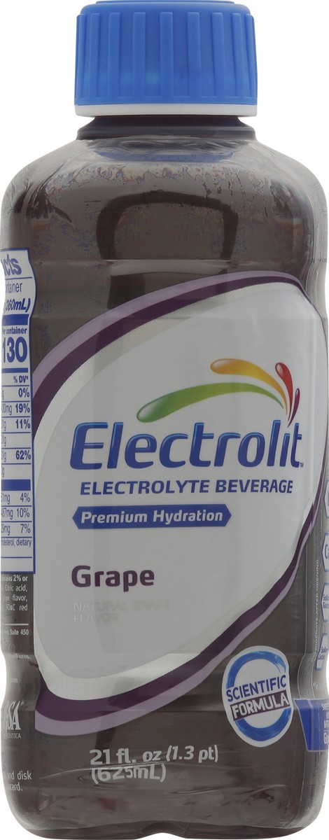 slide 9 of 11, Electrolit Premium Hydration Grape Artificially Flavored Electrolyte Beverage, 21 oz