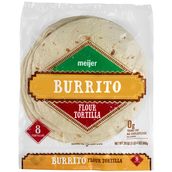 slide 1 of 1, Meijer Flour Tortillas, Burrito, 20 oz